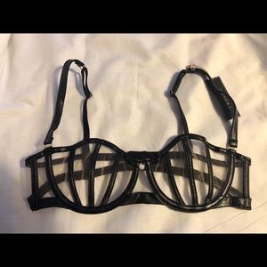 Black leather lingerie set. BRA & PANTIES ONLY!!!